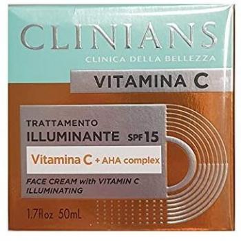 Crema iluminadora facial Clinians con vitamina C y SPF 15, 50 ml