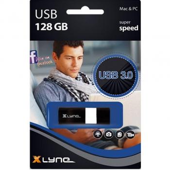 Pendrive Xlyne Wave USB 3.0 de 128 GB en Negro y Blanco