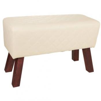 Taburete tapizado Alexandra House Living PVC Madera MDF 30 x 47 x 72 cm