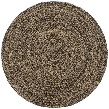 Alfombra hecha a mano de yute marrón y negro 210 cm, color blanco y negro, alfombra de área para sala de estar, dormitorio, habitación y salón
