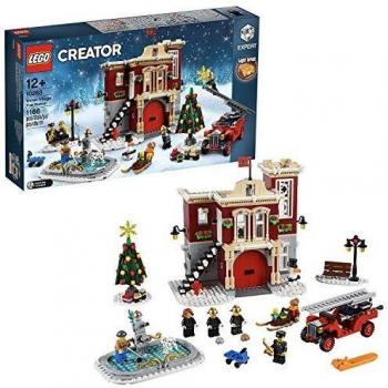 LEGO Creator Expert - Parque de bomberos navideño, divertido juguete de construcción con edificio