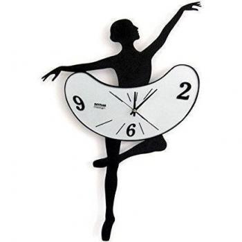 VENKON - Reloj de Pared Tiempo de Baile Tanzende Zeit Figura de Bailarina En Salto Clásico