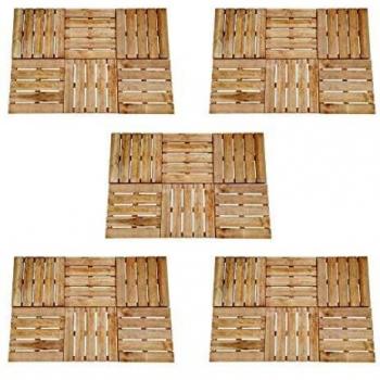 vidaXL 30x Baldosas de Porche 50x50 cm Madera Pino Marrón Suelo Loza Azulejo Teja Loseta Baldosín Terraza Veranda Balcón Resistente Intemperie