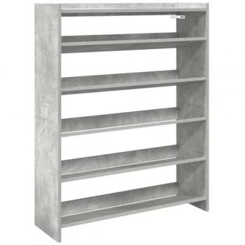 Mueble Zapatero de Madera Contrachapada Gris Hormigón 80x25x100 cm