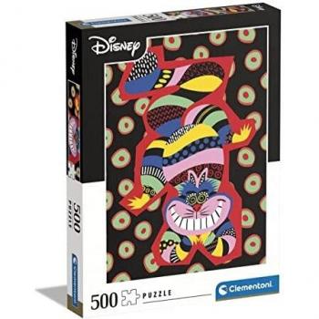 Clementoni 500 Piezas Personajes, Chesaire, Gato Alicia en el País de Las Maravillas, D, Puzzle Adulto Disney