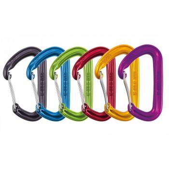 Ocun Mosquetón Hawk Wire 6 Unidades - Mosquetón de escalada, diseño multicolor, pack de 6 unidades, fabricado en aluminio ligero, cierre tipo wire (alambre), ideal para uso en escalada y actividades