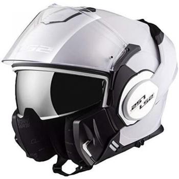 LS2, casco de moto modular VALIANT blanco, S