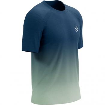 Camiseta de Manga Larga Compressport Performance Hombre Verde Agua