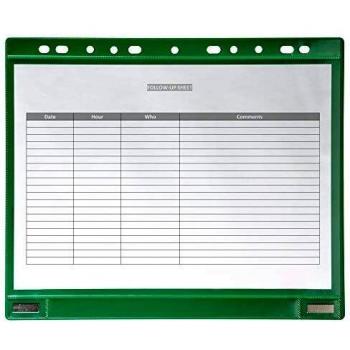 Tarifold funda magnética perforada A4, doble cara, color verde, paquete de 5 unidades