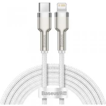 Cable Baseus Cafule USB-C a Lightning 2 m, carga rápida PD 20W, color blanco