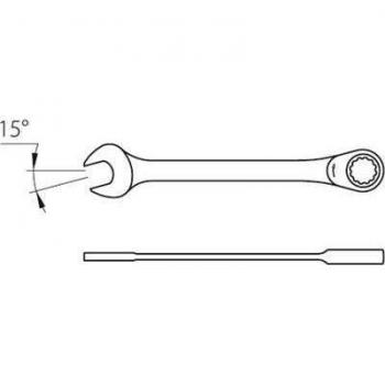 Llave combinada de carraca GEDORE 7 R 11 - Llave poligonal y boca de trinquete, 11mm