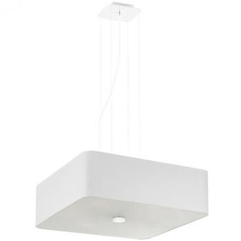 Lámpara Suspendida Lokko 45 Blanca E27 Vidrio Acero Tela 5 Bombillas LED 105cm