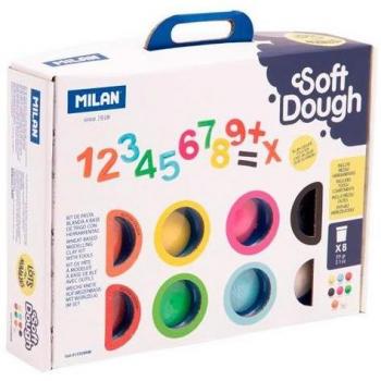 Maletín Milan Soft Dough Números con 8 Botes de 59gr y Herramientas Moldes de Pasta Blanda