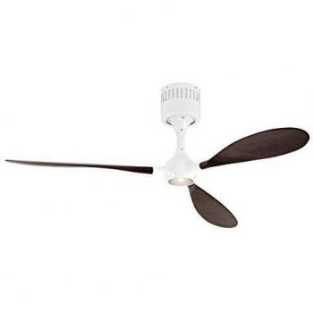 Ventilador de Techo Moderno Helico Paddel WE-NB, Cuerpo Lacado Blanco, Aspas de Nogal Macizo, con Control Remoto