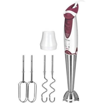 MPM MBL-16 Batidora de Mano 3 en 1 con Función Turbo, Varillas para Amasar, Batir y Mezclar, Pie Desmontable en Acero Inoxidable, 400W