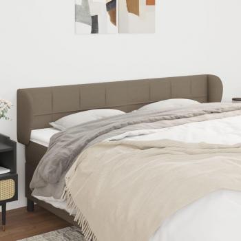 Cabecero de tela taupe con orejas 203x23x78/88 cm
