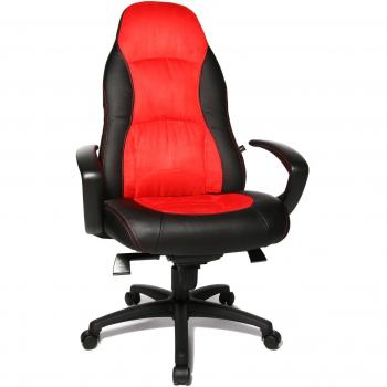 Topstar SC20FTC1 - Silla de Escritorio para ejecutivos con reposabrazos, Color Rojo y Negro