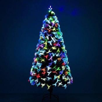Árbol de Navidad Artificial Luminoso 180 cm con LED Multicolor y Soporte - 230 Ramas