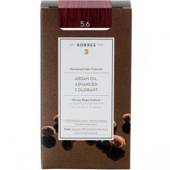 Korres Tinte Permanente para Cabello con Aceite de Argán 5.6 Castaño Claro Magenta 50ml