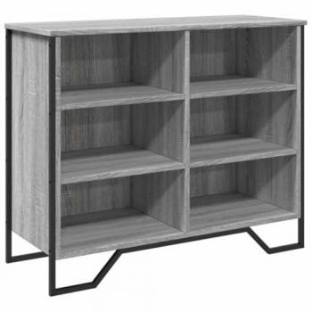 Aparador de madera de ingeniería gris Sonoma 91x35,5x74,5 cm