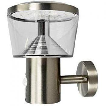 Aplique para exterior Lindby Antje con sensor y LED, moderno, color gris, material plástico, 1 llama