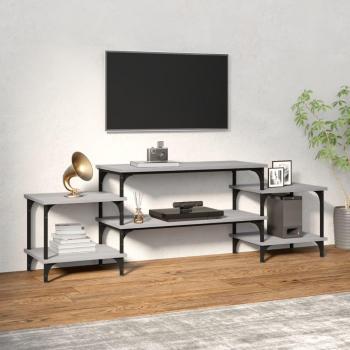 Mueble para TV de madera contrachapada gris Sonoma 157x35x52 cm, Mueble de salón, Mesa de TV, Mueble tele