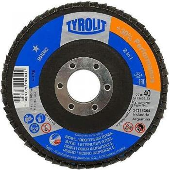 Tyrolit 34318364 BASIC Disco de Láminas, ZA40-B, 27A Forma, 115mm x 22.23mm, Caja de 10