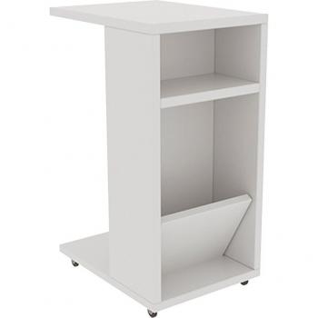 Mesa auxiliar WellHome 100% tablero de aglomerado rechapado en melamina color blanco h.40