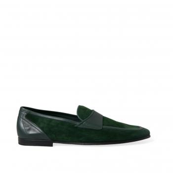 Dolce & Gabbana Green Velvet Slip On Men Loafer Dress Shoes - EU43/US10