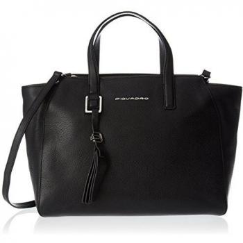 Piquadro Bd4326mu, Bolso Tote Mujer, Negro, 15,5 x 25 x 33 cm