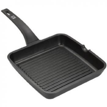 Grill de Aluminio Fundido Efficient Bra A271422, Ø22cm, con Teflón Antiadherente Platinum Plus y Mango Ergonómico