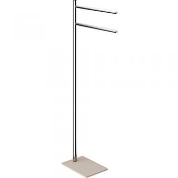 Gedy Trilly Toallero De Pie, Acero Inoxidable, Cromo y Beige, 14x34x83.3 cm