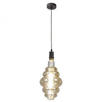 Colgante Loreto Marrón/Ámbar 1xe27 con Bombilla Incluida 8w 3000k 620lm 20x20 cm