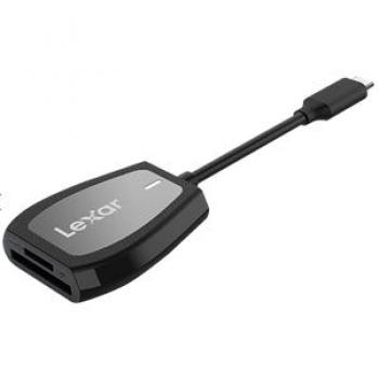 Lector de tarjetas Lexar USB-C Profesional de doble ranura para SD y microSD UHS-II - hasta 312 MB/s