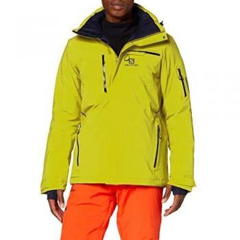 SALOMON Brilliant Jkt M Chaquetón con Capucha para esquí, Mezcla de sintéticos, Hombre, Amarillo
