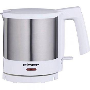 Hervidor de Agua Cloer 4721, 1 Litro, 1800W, Blanco/Edelstahl, Protección contra Sobrecalentamiento y Secado