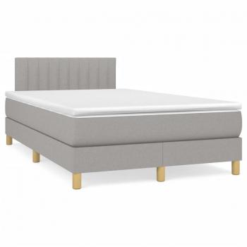 Colchón cama box spring de muelles y tela LED gris claro 120x190 cm