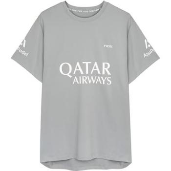 Camiseta de pádel NOX Agustín Tapia Sponsors AT10 Gris 2024