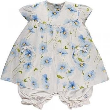 Emilio resistente al agua color azul y rosa 2-diseño con motivos geométricos-1 - Mono corto de color azul y EMMY 3168 White/ Blue Talla:1 month