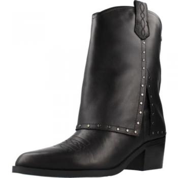 Botas de mujer de piel estilo cowboy con tacón bajo Carmela 161961 Negro Talla 38