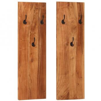 vidaXL Wall-mounted Coat Racks 2 pcs 36x3x110 cm Solid Acacia Wood