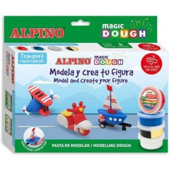 Alpino Magic Dough Transport Set 160g con 5 Colores