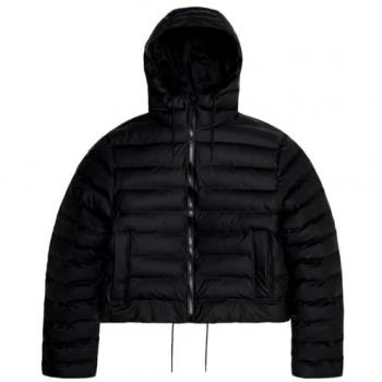 Rains Lohja Short Puffer Jacket - Unisex Black - Size Large