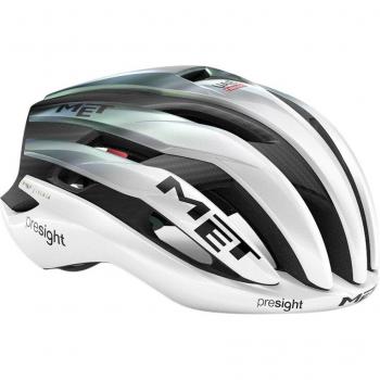 Casco MET Trenta 3K Carbon MIPS UAE Team Emirates 2024 Blanco Verde Rojo Tamaño M