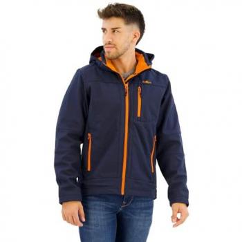 CMP Men's Softshell Jacket with Zip Hood - Navy Blue