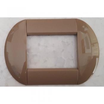 Placa Compatible Living International Bticino 3 Foros Gris Amarillento