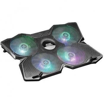 Mars Gaming MNBC3, Base Refrigerador Portátil 17.3 pulgadas, 4 Ventiladores RGB, USB, Negro
