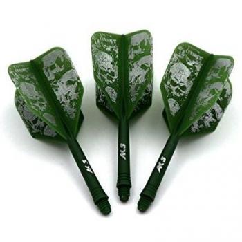 CUESOUL Rost Ejes de Dardos Integrados Personalizados Ejes y vuelos de Dardos medianos, Juego de 3 Patrones de Calavera