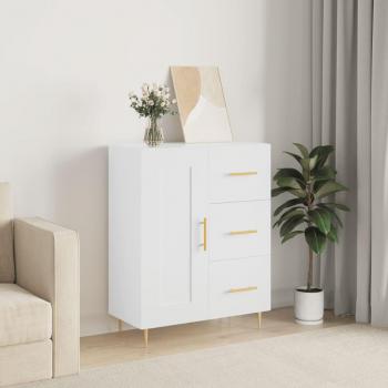 Aparador de madera de ingeniería 69,5x34x90 cm Mueble de Almacenaje de Salón Buffet Armario Auxiliar Blanco