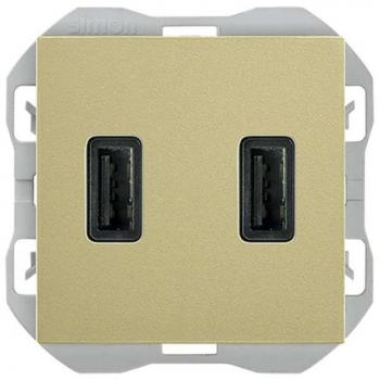 Cargador USB doble Tipo A 3,1A Simon 20000196-097 Simon 270 Bronce